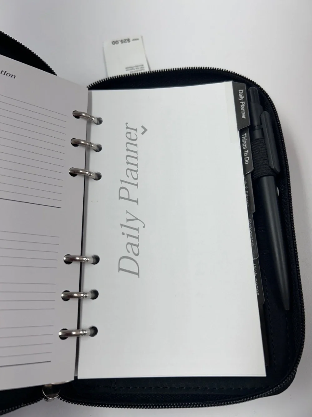 New with Tag Mundi Mundex Planner Organizer Black Faux Pebble Leather Agenda